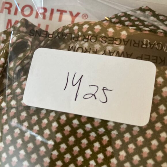 Womens Banana Republic Faux Wrap Dress 1/2 Sleeve Brown White S Polyester Spande - Picture 9 of 9